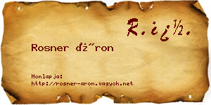 Rosner Áron névjegykártya